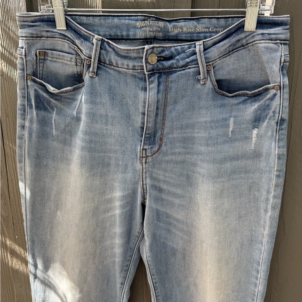 Signature by Levi Strauss High Rise Slim Crop Jeans Women’s 12 - Picture 3 of 7
